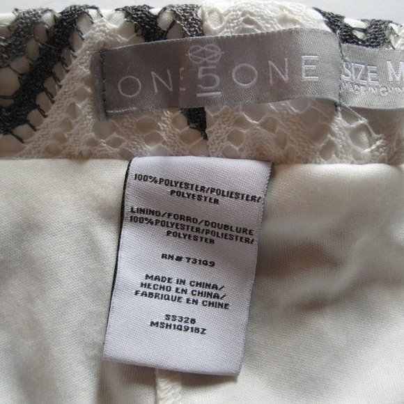 one5one Gold and White Zigzag Lace Shorts - Picture 7 of 7